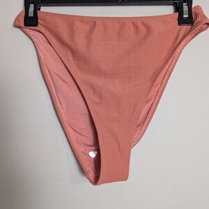 Dippin Daisys Bikini Bottoms Ribbed Coral Orange Pink Sz M Style D3145JRmsc